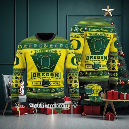 Personalized Oregon Ducks Ugly Sweater Awe inspiring Oregon Ducks Gift