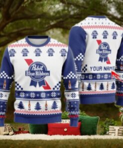 Personalized Pabst Blue Ribbon Classic Ugly Christmas Sweater