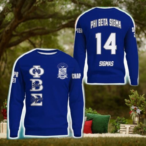 Personalized Phi Beta Sigma Blue 3D Sweater Community Logo For Men And Women Gift Christmas