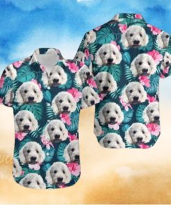 Personalized Photo Hawaiian Shirt Custom Dog Cat Face Holiday Tropical Pattern Shirt