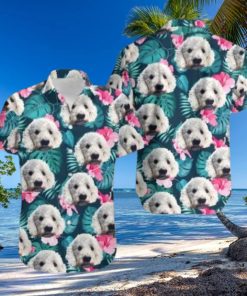 Personalized Photo Hawaiian Shirt Custom Dog Cat Face Holiday Tropical Pattern Shirt