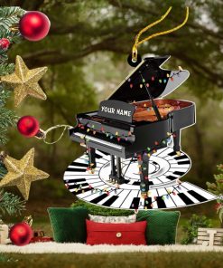 Personalized Piano Flat Acrylic Christmas Ornament