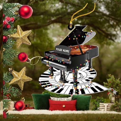 Personalized Piano Flat Acrylic Christmas Ornament