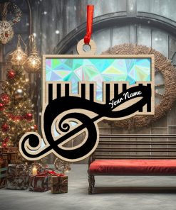 Personalized Piano Music Note Christmas Ornament