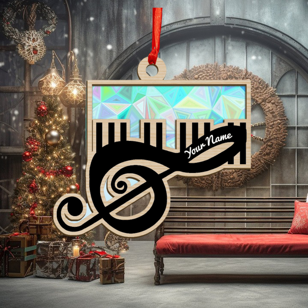 Personalized Piano Music Note Christmas Ornament Personalized Piano Music Note Christmas Ornament