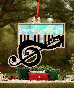 Personalized Piano Music Note Christmas Ornament