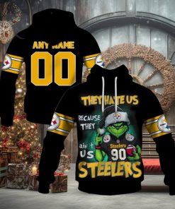 Personalized Pittsburgh Steelers Grinch They Hate Us Because They Ain’t Us Steelers Hoodie