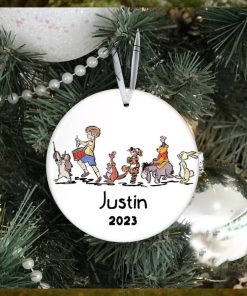 Personalized Pooh And Friends Walking Christmas Ornament