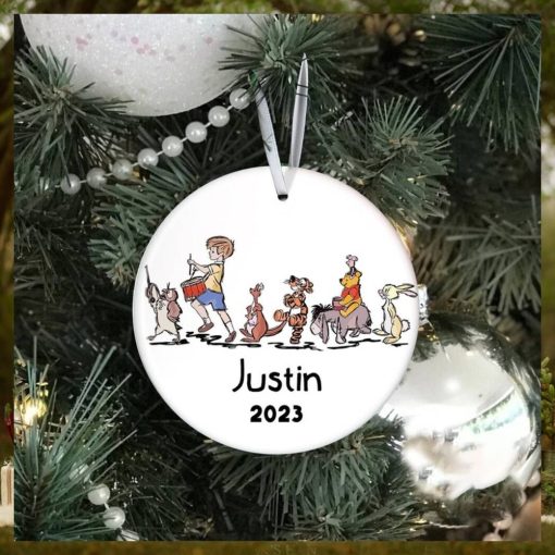 Personalized Pooh And Friends Walking Christmas Ornament