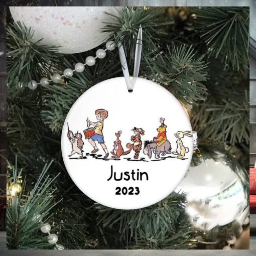 Personalized Pooh And Friends Walking Christmas Ornament