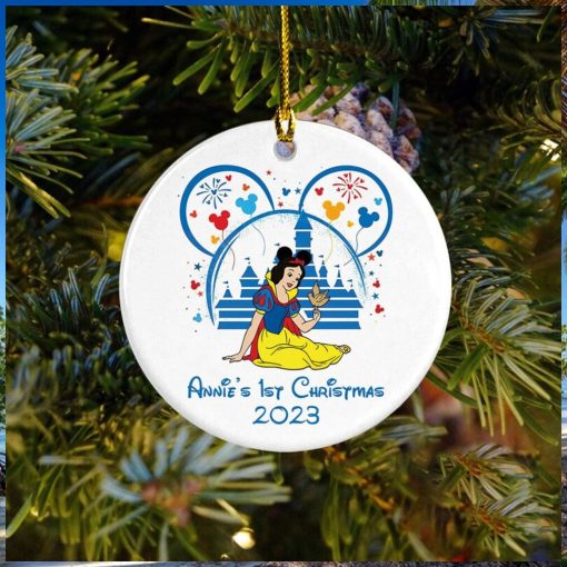 Personalized Princess Snow White Ceramic Ornament, Baby First Christmas Ornaments