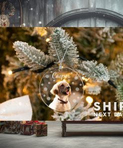 Personalized Puppy Picture Ornament, Custom Dog Ornament, Christmas Gifts, Gift For Dog Owners, Gift For Pet Lovers, Christmas Ornament