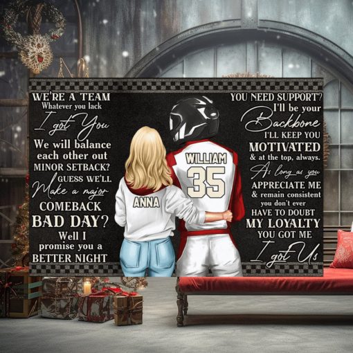 Personalized Racing Couple Poster Canvas   We Are A Team