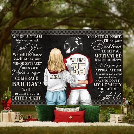 Personalized Racing Couple Poster Canvas   We Are A Team