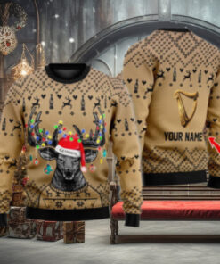 Personalized Reindeer Guinness Christmas Ugly Sweater