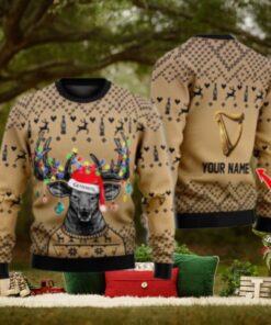 Personalized Reindeer Guinness Christmas Ugly Sweater