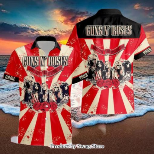 Personalized Rock Band Guns N’ Roses Appetite for Destruction All Over Printed Hawaiian Shirt and Beach Short