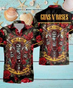 Personalized Rock Band Guns N’ Roses Appetite for Destruction Tropical All Over Printed Hawaiian Shirt and Beach Short