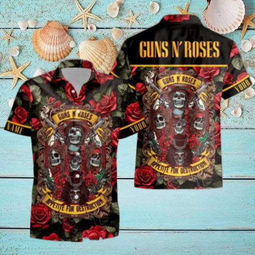 Personalized Rock Band Guns N’ Roses Appetite for Destruction Tropical All Over Printed Hawaiian Shirt and Beach Short