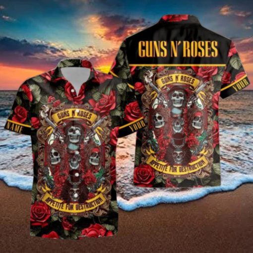 Personalized Rock Band Guns N’ Roses Appetite for Destruction Tropical All Over Printed Hawaiian Shirt and Beach Short