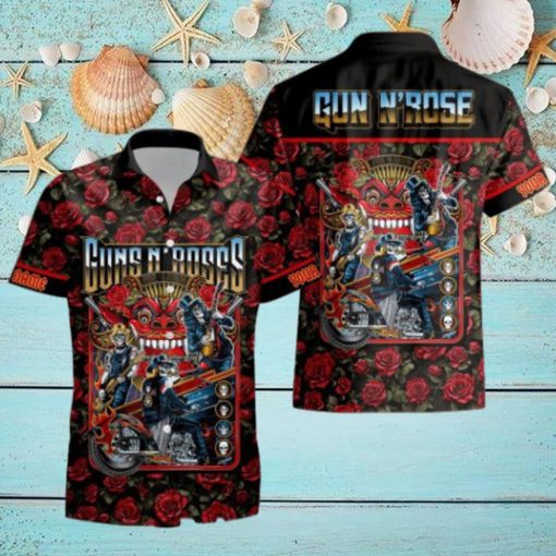 Personalized Rock Band Guns N’ Roses Tour All Over Printed Hawaiian Shirt and Beach Short