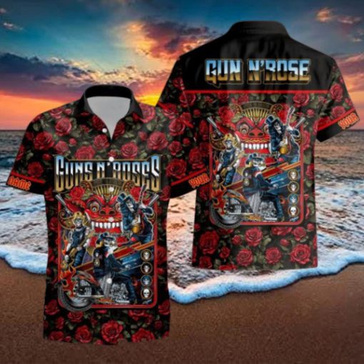 Personalized Rock Band Guns N’ Roses Tour All Over Printed Hawaiian Shirt and Beach Short