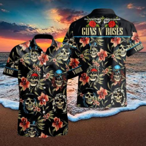 Personalized Rock Band Guns N’ Roses Tropical All Over Printed Hawaiian Shirt and Beach Short