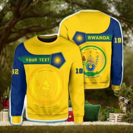 Personalized Rwanda Green Yellow 3D Sweater Community Logo Funny Gift For Men And Women Christmas Holiday