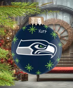 Personalized Seattle Seahawks Ball Christmas Ornament