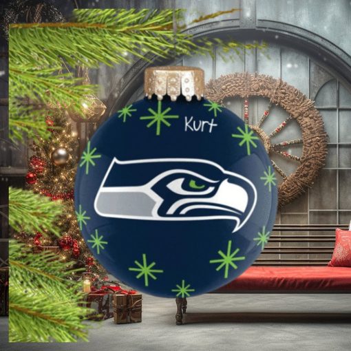 Personalized Seattle Seahawks  Ball Christmas Ornament