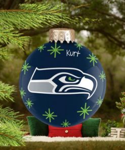 Personalized Seattle Seahawks Ball Christmas Ornament