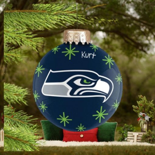 Personalized Seattle Seahawks  Ball Christmas Ornament