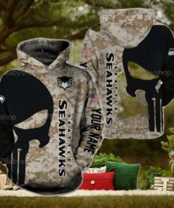 Personalized Seattle Seahawks Nfl Custom Name 3D Printed Pull Over Hoodie Zip Up Hoodie Sweatshirt Tshirt Football Gift