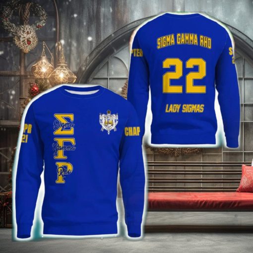 Personalized Sigma Gamma Rho Blue 3D Sweater Community Logo For Men And Women Gift Christmas