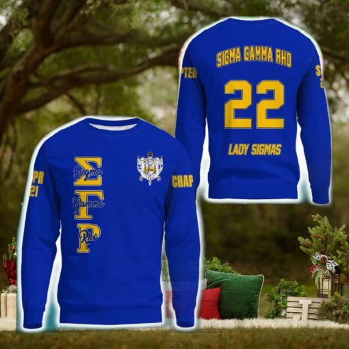 Personalized Sigma Gamma Rho Blue 3D Sweater Community Logo For Men And Women Gift Christmas