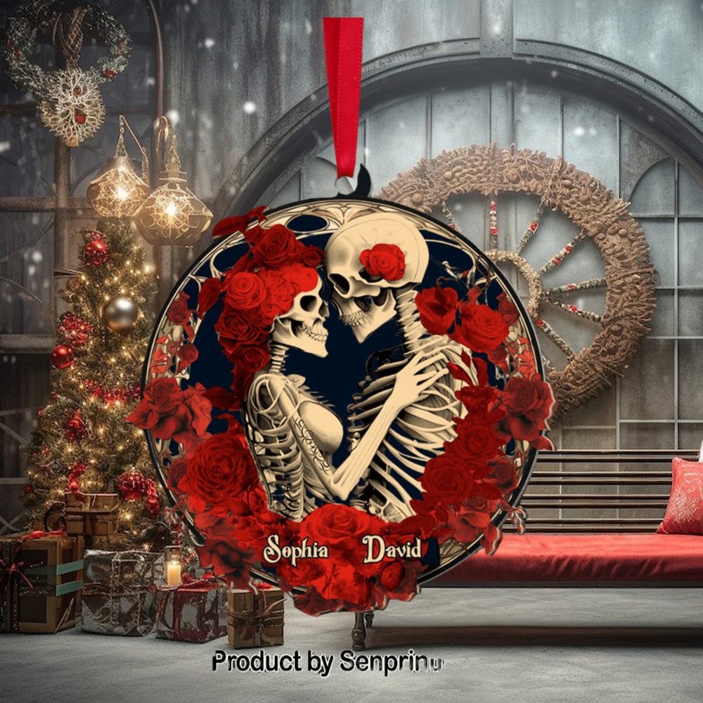 Personalized Skeleton Couple Ornament Personalized Skeleton Couple Ornament