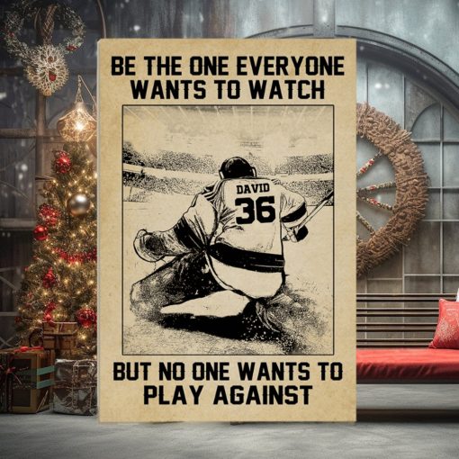 Personalized Sketch Hockey Player Poster
