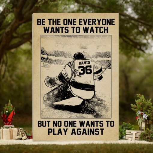 Personalized Sketch Hockey Player Poster