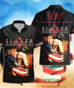 Personalized Slayer God Hates Us All Short Sleeve Hawaiian Shirt
