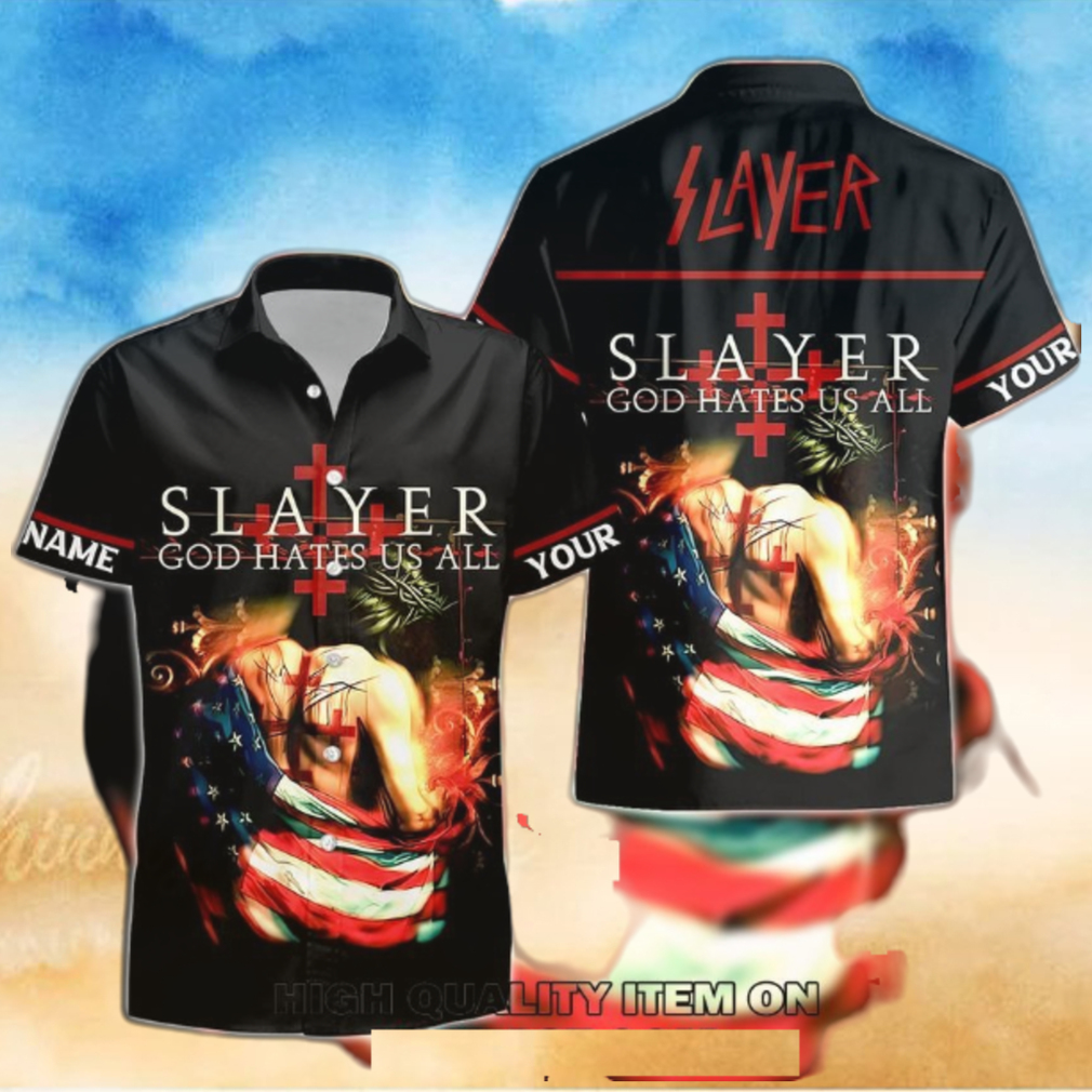Personalized Slayer God Hates Us All Short Sleeve Hawaiian Shirt Personalized Slayer God Hates Us All Short Sleeve Hawaiian Shirt