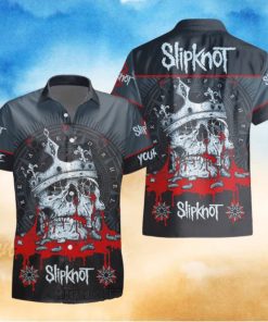 Personalized Slipknot Skull Crown Short Sleeve Hawaiian Shirt