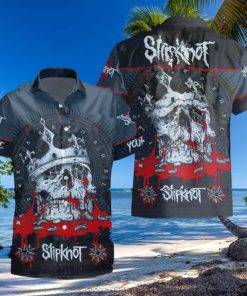 Personalized Slipknot Skull Crown Short Sleeve Hawaiian Shirt