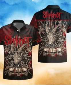 Personalized Slipknot Skull Goat Short Sleeve Hawaiian Shirt