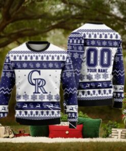 Personalized Snowflake MLB Colorado Rockies Ugly Sweater Custom Name