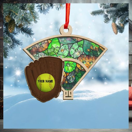 Personalized Softball Glove Chritsmas Ornament