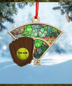 Personalized Softball Glove Chritsmas Ornament