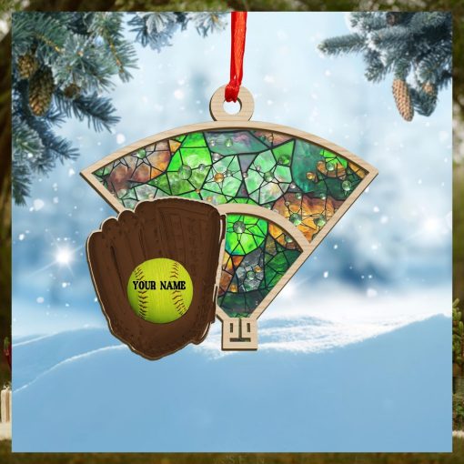 Personalized Softball Glove Chritsmas Ornament