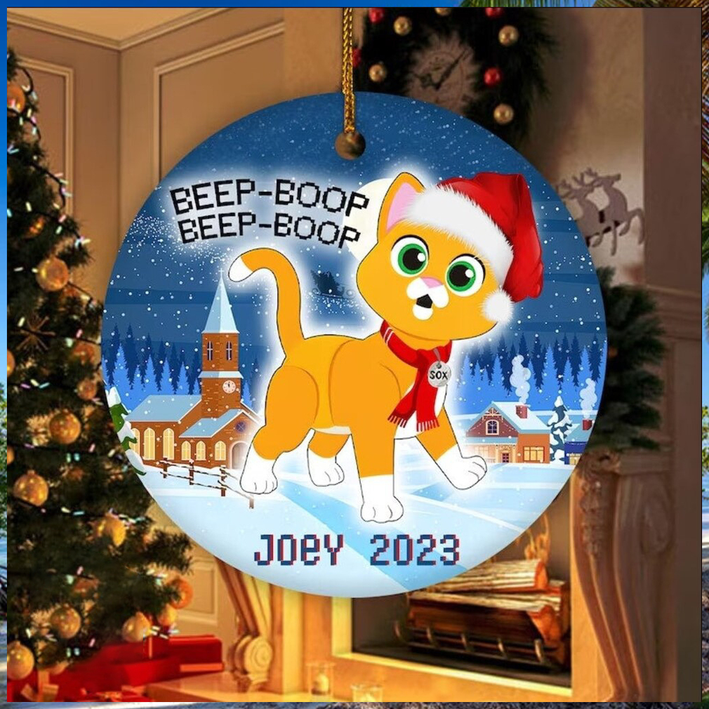 Personalized Sox Cat Christmas Ceramic Ornament Personalized Sox Cat Christmas Ceramic Ornament