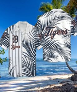 Personalized Striped Palm Detroit Tigers Tropical Hawaiian Shirt