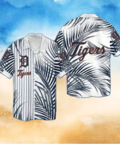 Personalized Striped Palm Detroit Tigers Tropical Hawaiian Shirt
